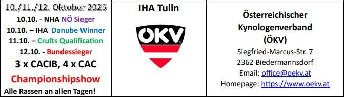 Vorschau IHA Tulln – Klubstand 10.-12.10.2025